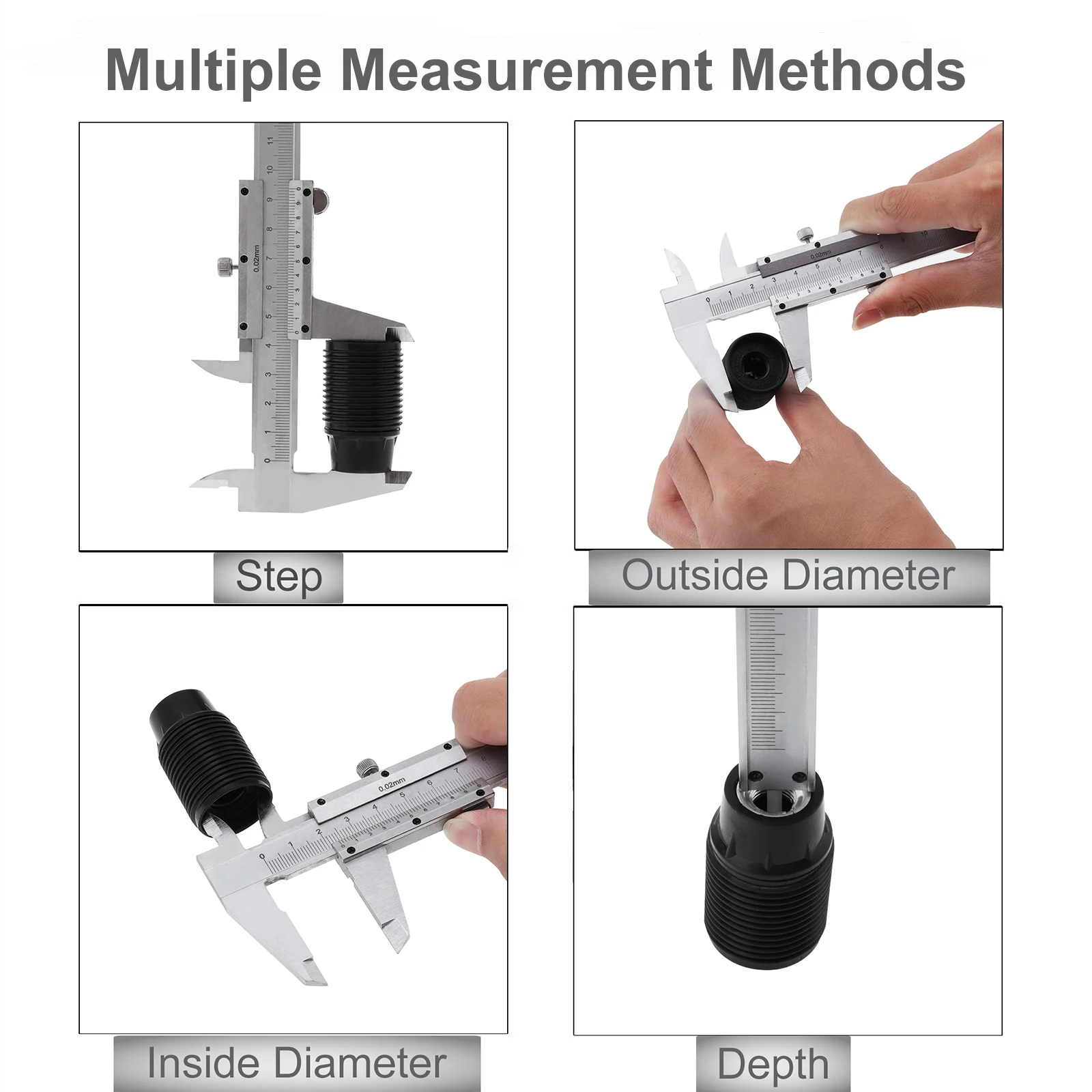 0-150mm Carbon Steel 0.02mm High Precision Vernier Caliper with Storage Box, Non Digital Caliper Manual Measuring Tool