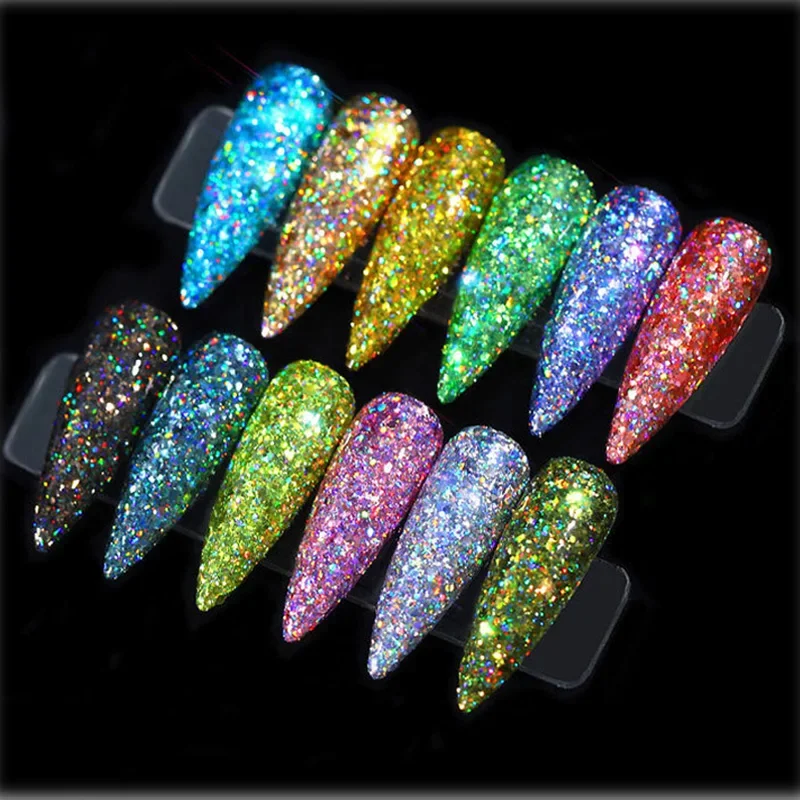 10-doos Moonlight Mirror Nail Powder Silver Fine Glitter Metallic Effect Pigment Gel Polish Chrome Holografisch nagelpoeder