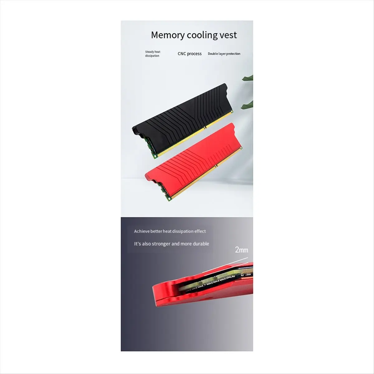 

Desktop Computer Single Dual-Sided Memory Radiator Aluminum Alloy Metal Radiator Memory Cooler Heat