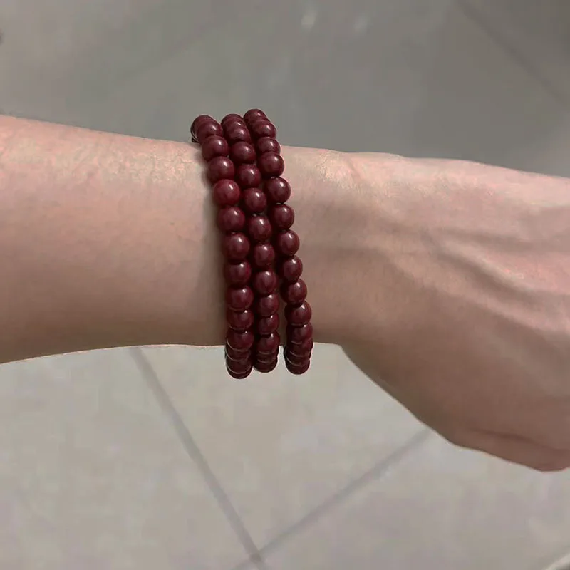 Pulseira Cinábrio Natural para Homens e Mulheres, Sorte, Proteção à Saúde, Física, Jóias Clássicas