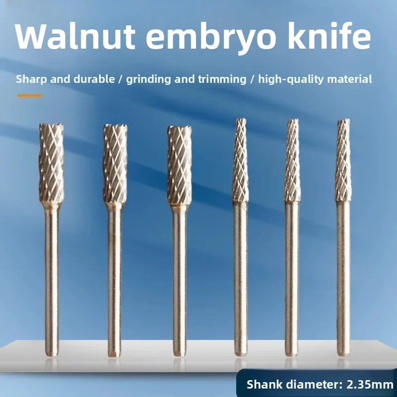 Tungsten Carbide Rotary Burr/Peach Pit Carving Bit/Dental Handpiece Grinding Head/Electric Grinder Nut Carving Tool Kernel Craft