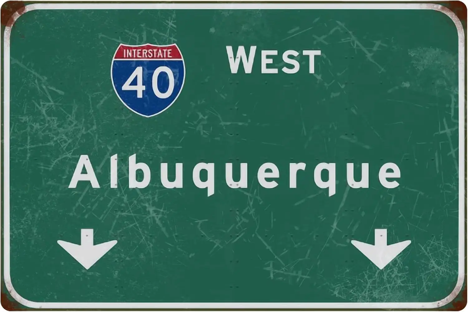 Tin Sign Vintage West Albuquerque Interstate 40 Freeway Wall Decor Bar Club Cafe Home Airport Background Art Hanging Gift