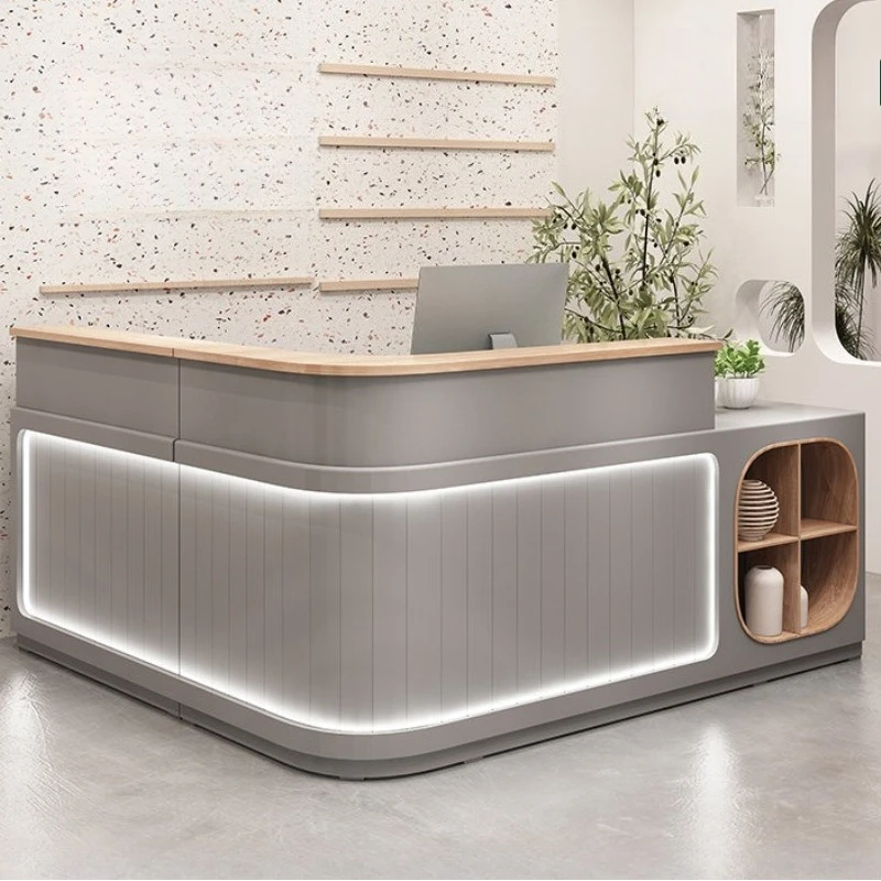 

Small corner reception counter Simple modern Company front desk clothing store Beauty salon balcão recepção office furniture