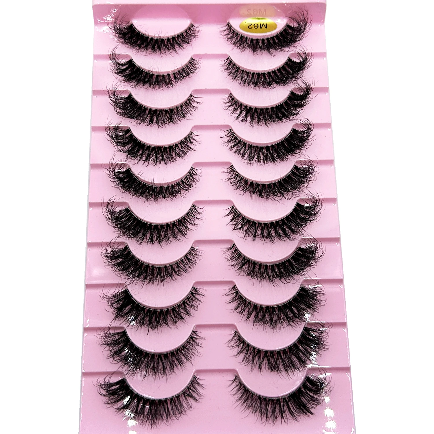 10Pairs Clear Band 3D Mink Fake Eyelashes Invisible Band Natural Wispy False Eyelashes Full Strip cilios Reusable Cat Eye Lashes