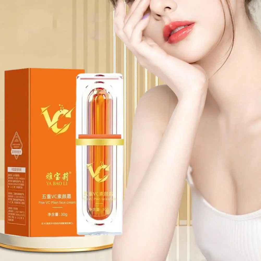 Vitamin C Face Cream Whitening VC Five Tone Up Moisturizer Moisturizing Anti Lazy Makeup Aging Care Natural Cosmetics Skin X5O3