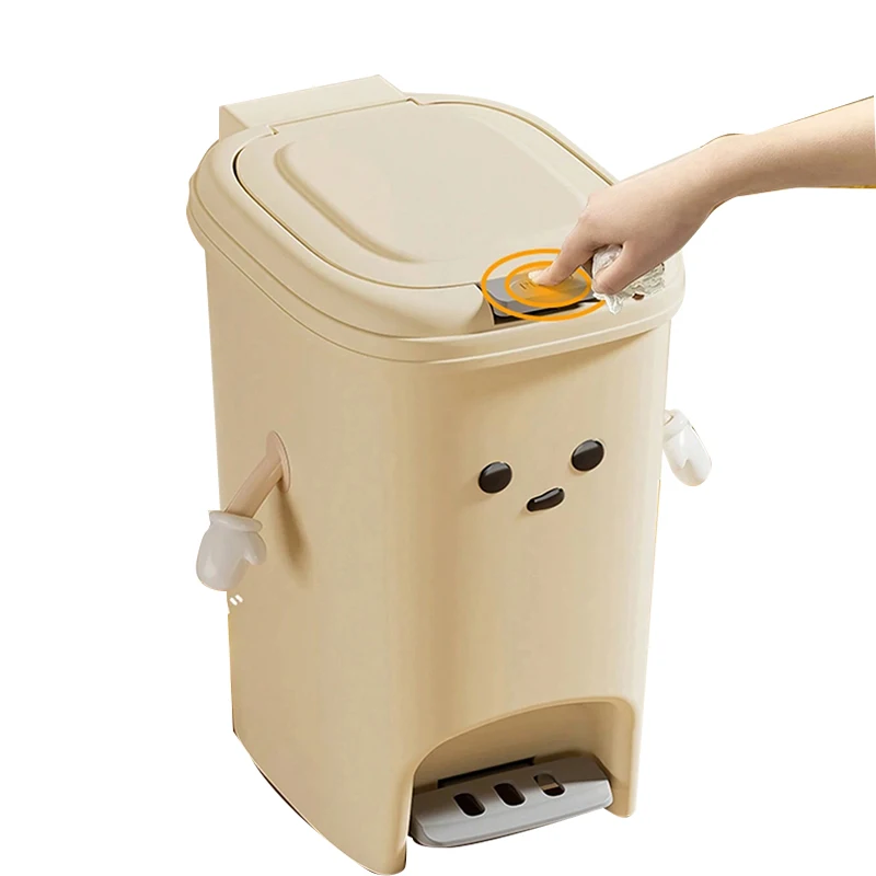 

10L/20L Foot Push Type Trash can Creative Cute Double Pedal Trash Can with Lid DIY for Kitchen Living Room Bathroom Toilet