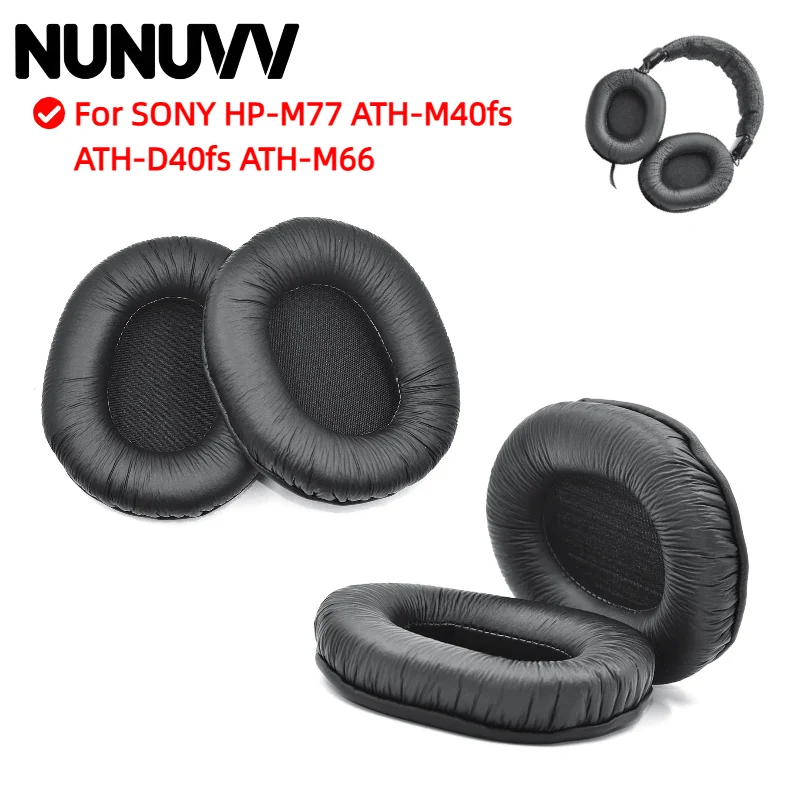 NUNUVV 1 Pair Replacement Foam Ear Pads Pillow Cushion Cover For SONY HP-M77 ATH-M40fs ATH-D40fs ATH-M66 Headphone Headset