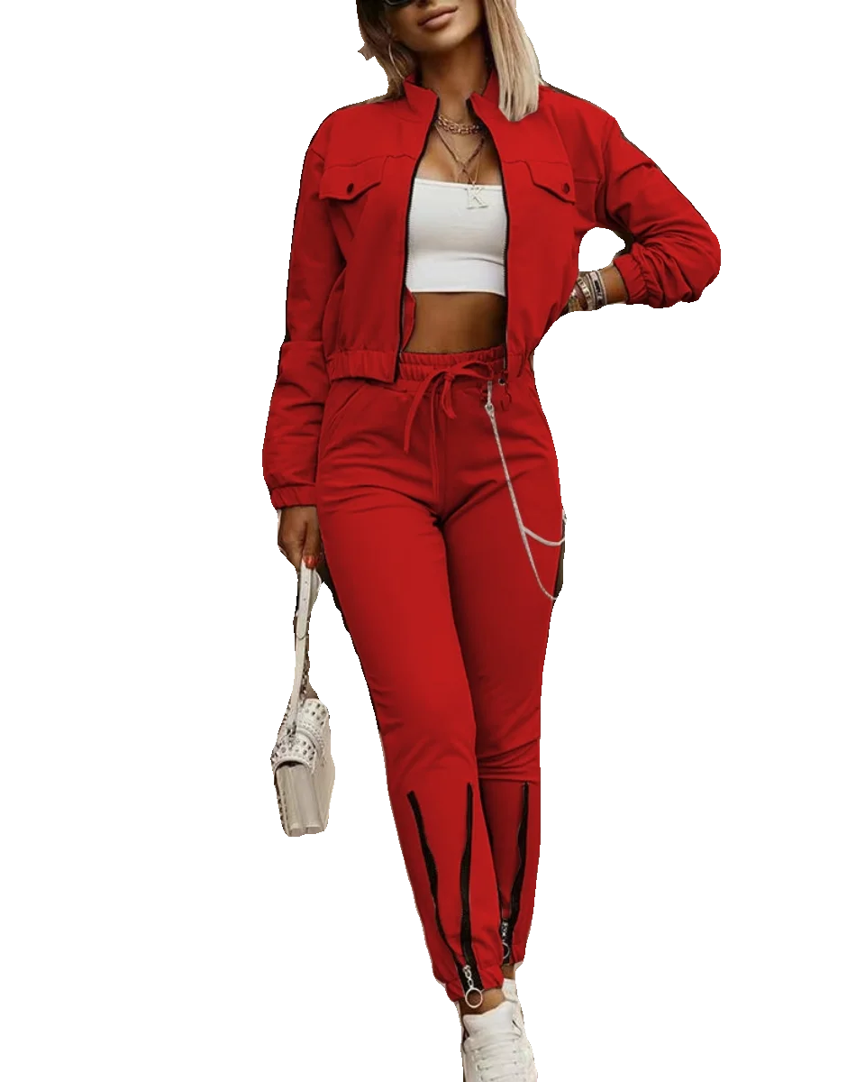 Longo sve dstring topo e calças conjunto casual faion feminino conjunto outono 2023 coleção material confortável respirável