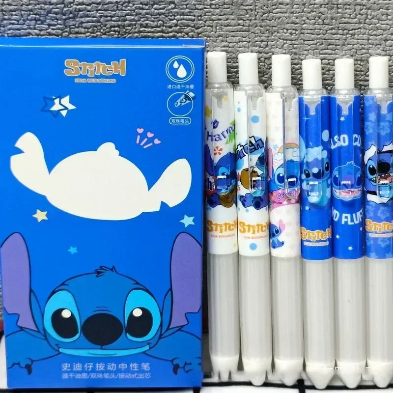 

120pcs Gel Pens Disney Stitch New Cartoon High Value Students Learn Stationery 0.5 Black Refill Office Supplies Birthday Gift
