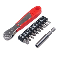 LARSU-Mini Ratchet Wrench Two-Way Adjustment With Batch Extension Rod Suitable For Screwdriver Drill Tools