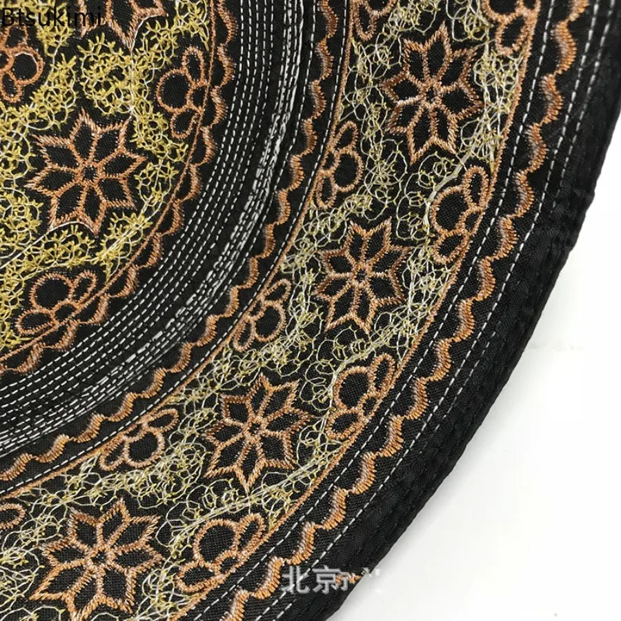 2026 القبعات الإسلامية الرجال التطريز عمامة الإسلام قبعات الصلاة العربية الهند الحجاب قبعات العرقية خمر الشرق الأوسط زي الملحقات #5