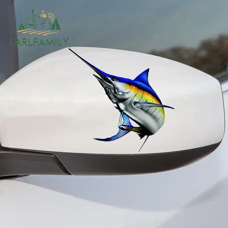 EARLFAMILY 13cm x 12.7cm Striped Marlin Beautiful Fish Car Styling Stickers Vinyl Waterproof Boat Decal RV VAN Car Accessories