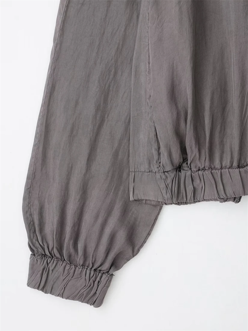 Novo 2025 moda feminina manga longa jaqueta piloto topo feminino elegante casual outerwear