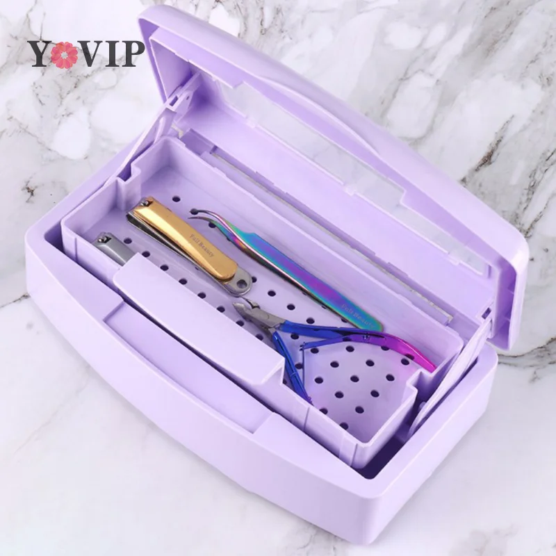 Nail Sterilizer Tray Disinfection Box Sterilizing Clean Nail Art Salon Manicure Implement Sanitize Tool Equipment Cleaner Tools