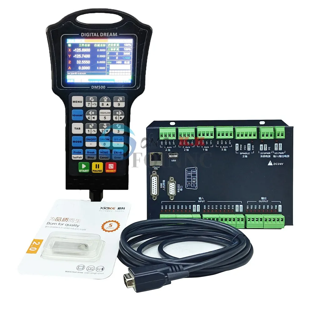 

Latest Handheld DM500 3-axis 4-axis engraving machine controller CNC motion control system 500MHz 1G memory instead of mach3