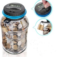 Electronic Piggy Bank Counter Coin Gifts Digital LCD Counting Coin Money Saving Box Jar Coins Storage Box For USD EURO Money