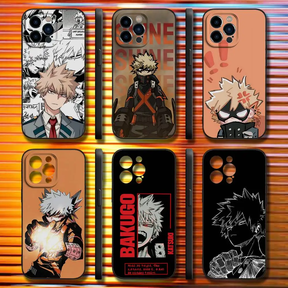 

Katsuki Bakugo Hero A-Academia Phone Case For iPhone 17,16,15,14,13,12,11,Pro,Max,Plus,X,XS,SE4,E,Mini,Soft Black Case