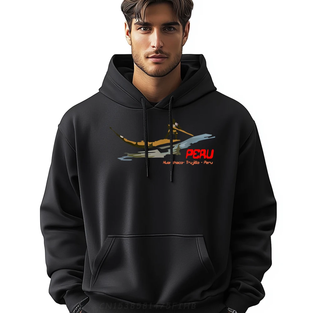

Slogan Visit Huanchaco Trujillo Peru Funny Graphic Long Sleeve Hoodies Funky Crewneck Coat Mens Sweatshirt