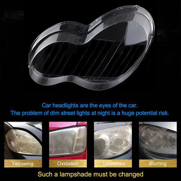 Car Front Left Headlight Clear Lens Lampshade Shell Cover for Mercedes Benz 2001-2007 W203 C-Class C180 200 230 260 280