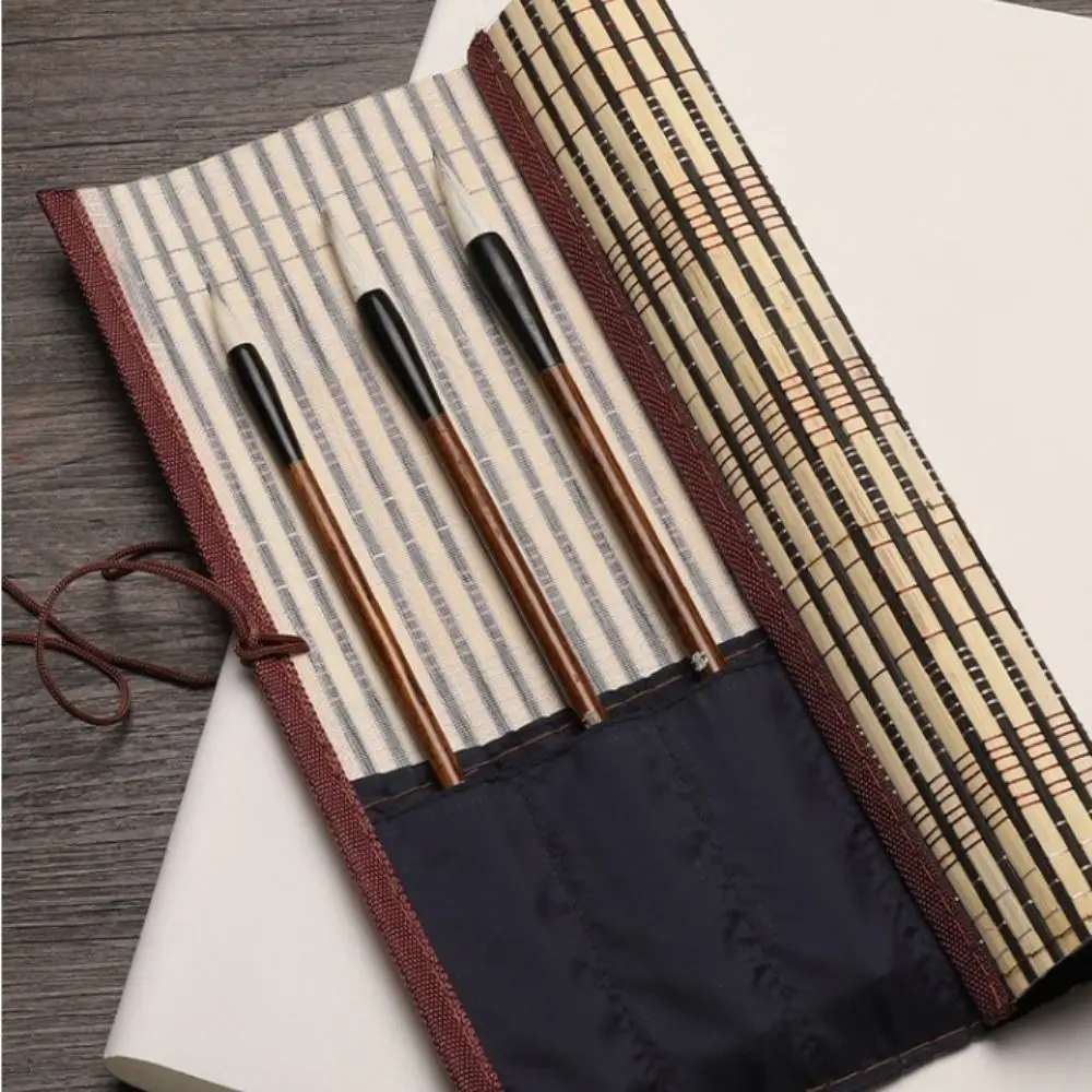 Traditional Oil Watercolor Chinese Calligraphy Brush Wolf Hair Wood Scriptures Writing Brush Oil Painting Art Paint Brush Class
