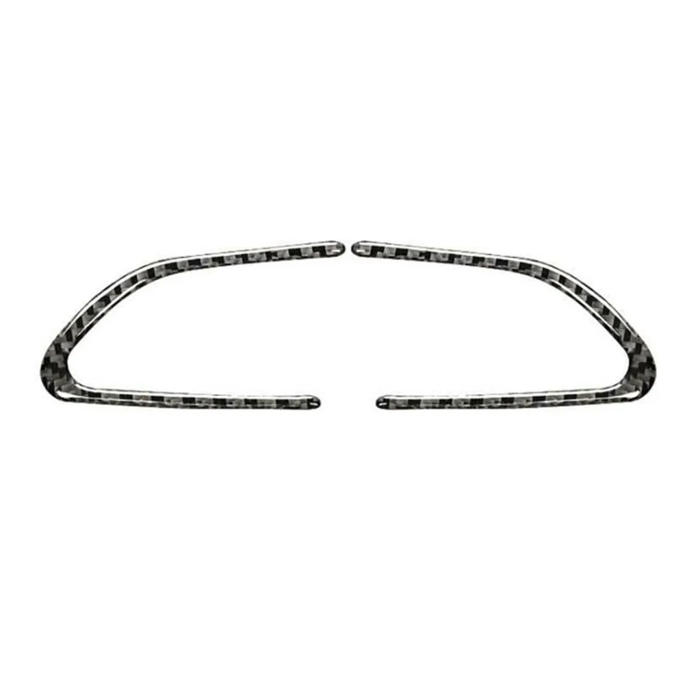 2pcs Cover Trim Beautiful Vinyl 2014-2021 Black Cowl Decorate Fit Left Real Carbon Fiber Steering Wheel Button