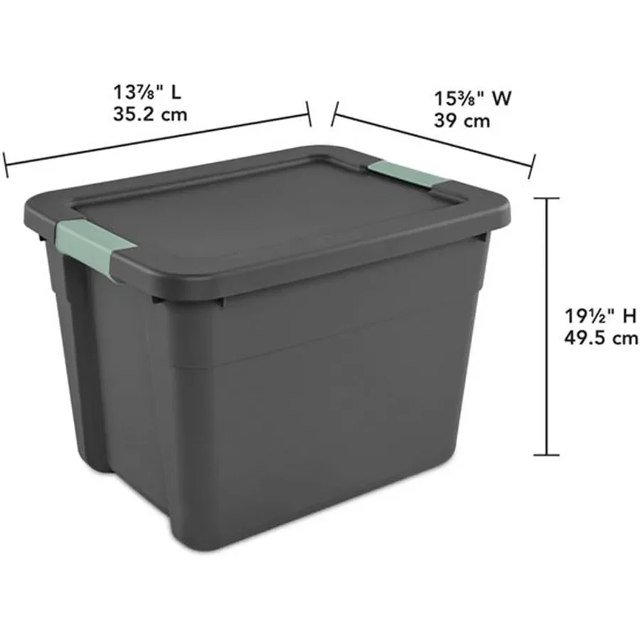 Latch Tote Storage with Lids for Home and Office, 6-Pack