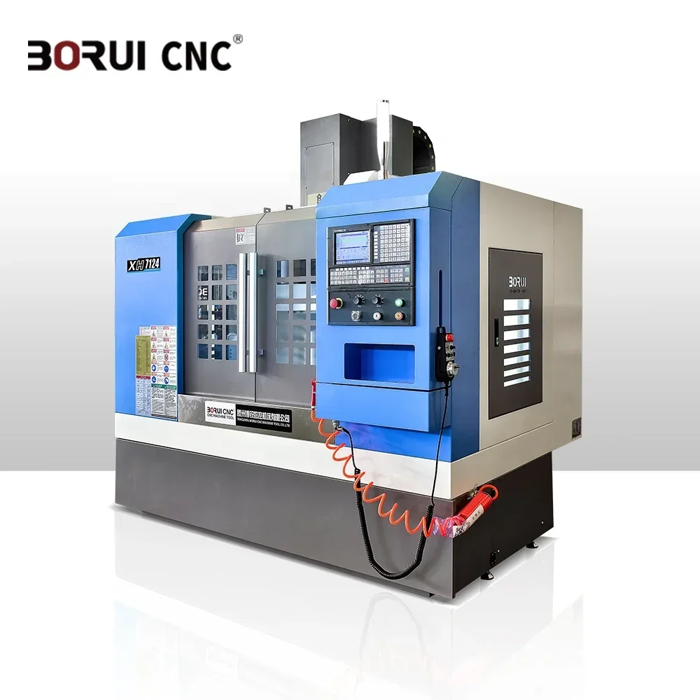 CNC Mill VMC Machine XH7124 High Precision Small Size 4 Axis Milling Machine Center Frame Vertical Metal Machining 1270x254mm