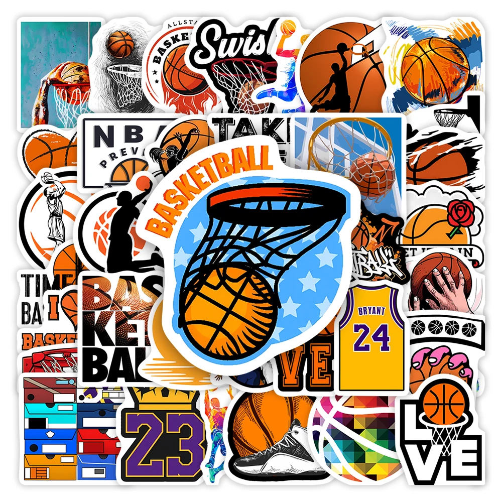 Basketball Stickers Lovers Fun DIY Kids Toys Gift Waterproof Decal for Scrapbook Laptop Phone Luggage Bottles Bags Decorative