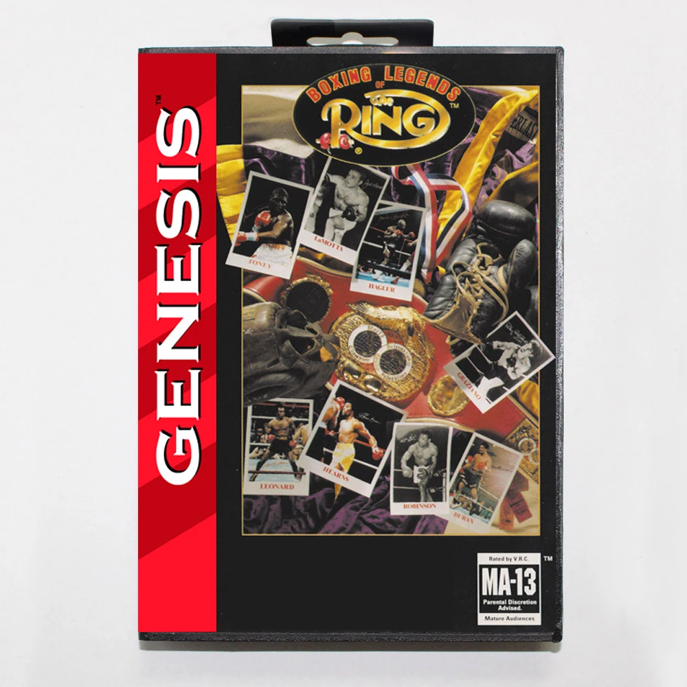 Boxing Legends Of The Ring MD Game Card with Custom US Box for 16 Bit Sega Megadrive Genesis Console