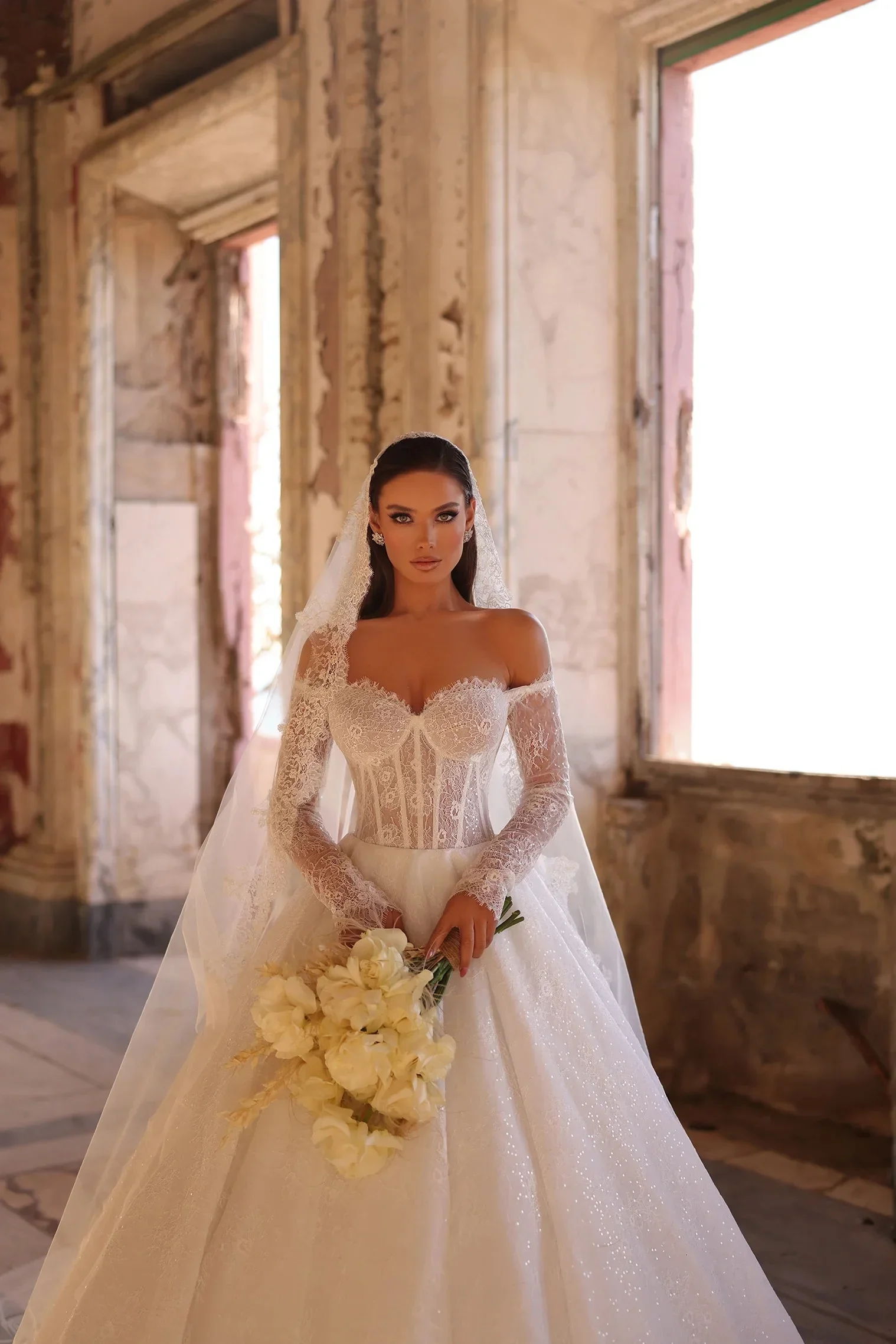 Flavinke カスタムメイド プリンセス エレガント チャーミング レース ウェディングドレス 2025 高級 ボールガウン 花嫁用