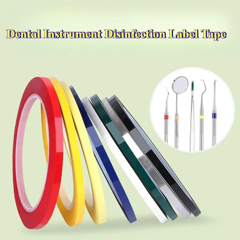 Dental Instrument Disinfection Label Tape Temperature Pressure Resistant Safe Colored Clearly Labeled Suitable Oral Materials