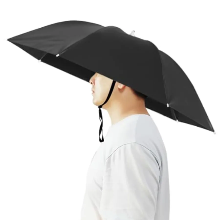 

Umbrella Hat, 37 inch Fishing Umbrella Hat Hands Free Foldable UV Protection Umbrella Cap Adjustable Headwear for Fishing Golf