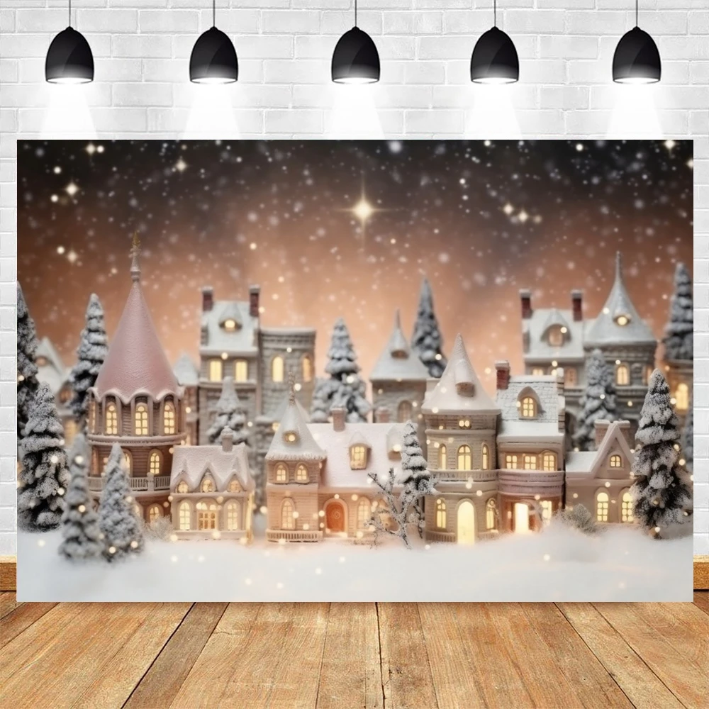 Christmas Gingerbread House Photography Backdrop Winter Merry Xmas Snow Scene Lollipop Candyland Background Photo Studio Props