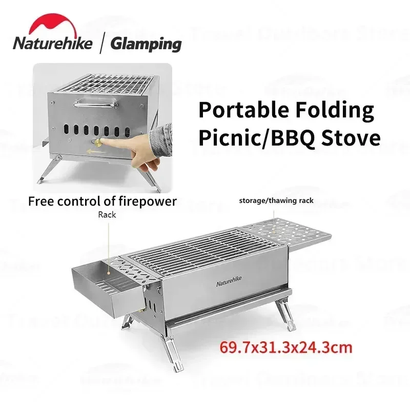 

Naturehike Outdoor Multifunctional BBQ Stove/Campfire Stove Camping Stainless Steel Wood Burning 3-5 People survival items tools