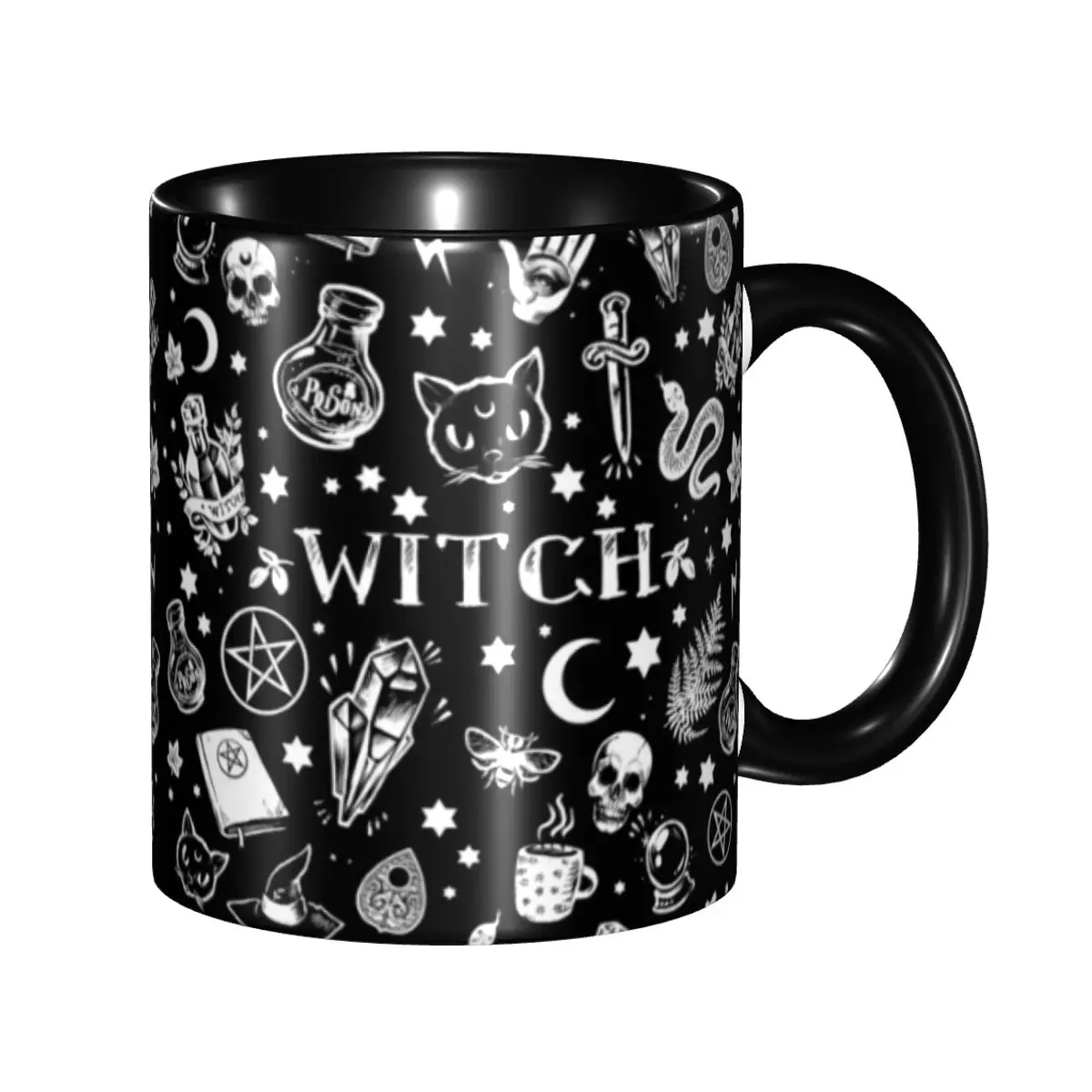 

Personalized Witch Pattern Mugs DIY Halloween Occult Gothic Magic Ceramic Milk Tea Coffee Cups