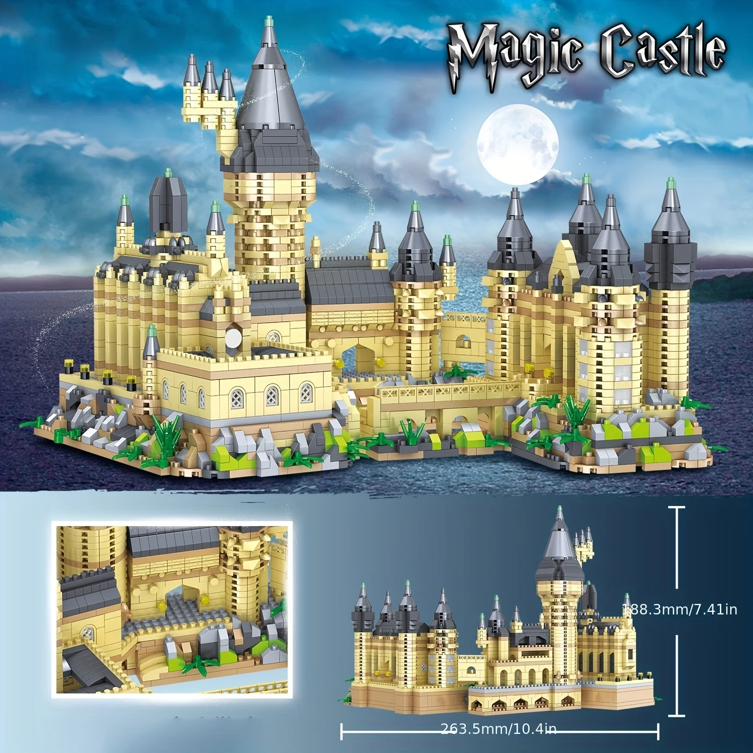 900PCS Creative Diamond Bricks Hogwarts Castle Magic College Building Blocks Construction Education Toys Gifts For Children Kids