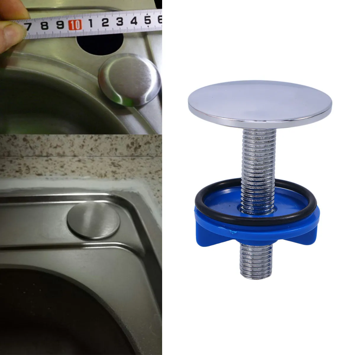 

2Pcs Stainless Steel Sink Hole Cover for Kitchen Faucet Spray Hole Diameter 12-49Mm Easy Install Leakproof Clean Tidy Sink