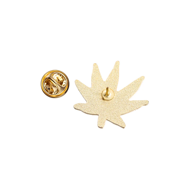 Marijuana Leaves Enamel Pins Custom Green Brooches Lapel Badges Plant Jewelry Gift for Friends