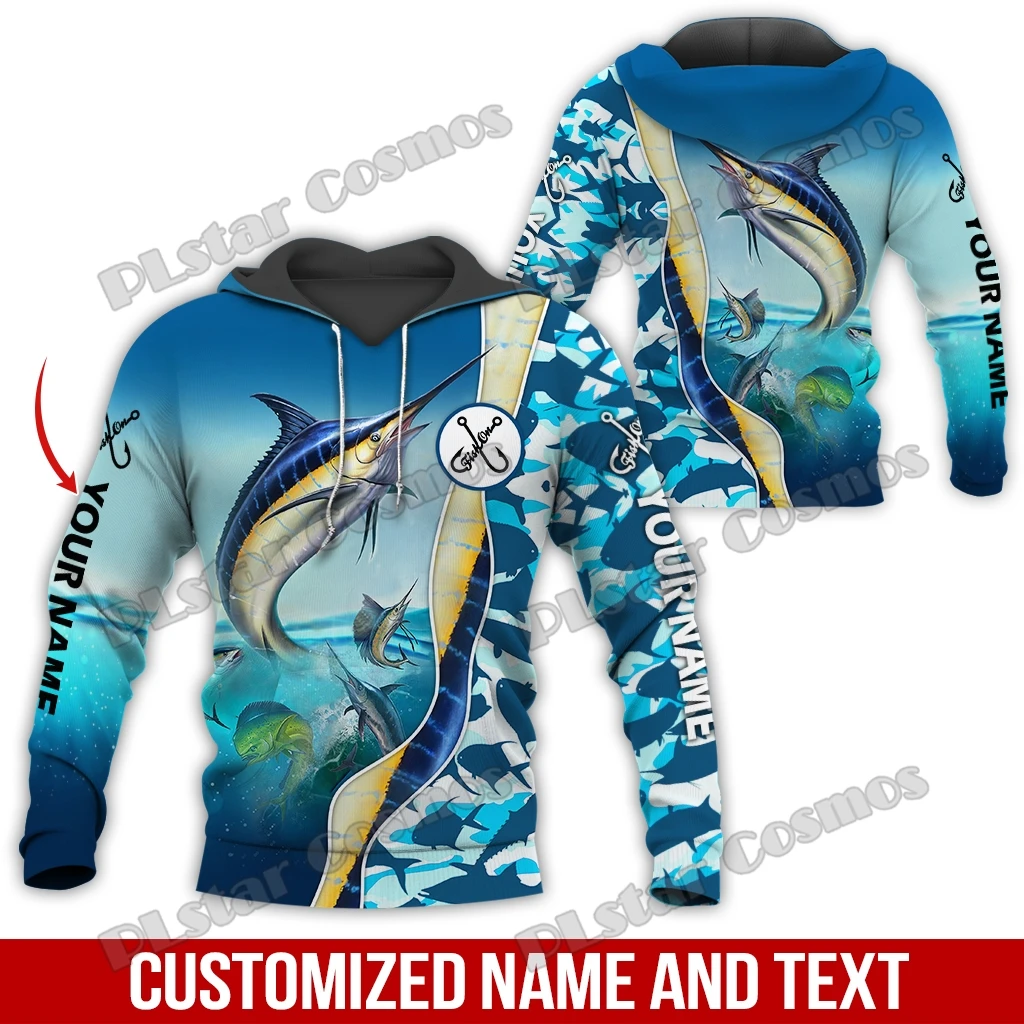 

PLstar Cosmos Personalized Name Marlin Fishing 3D All Over Printed Men's Hoodies Autumn Unisex Casual Hooded Pullover QDY79