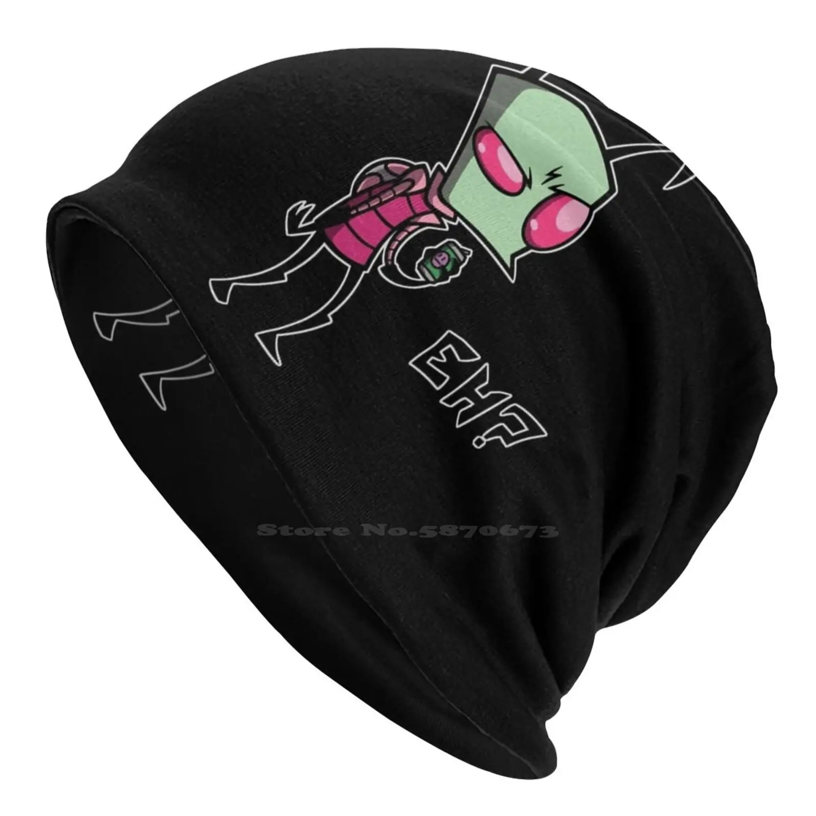 Gir Eh Knitted Hat Warm Beanie Outdoor Caps Invader Zim Cartoon Gir Gaz Dib Characters Tak Sizz Lor Science Fiction Dark Comedy