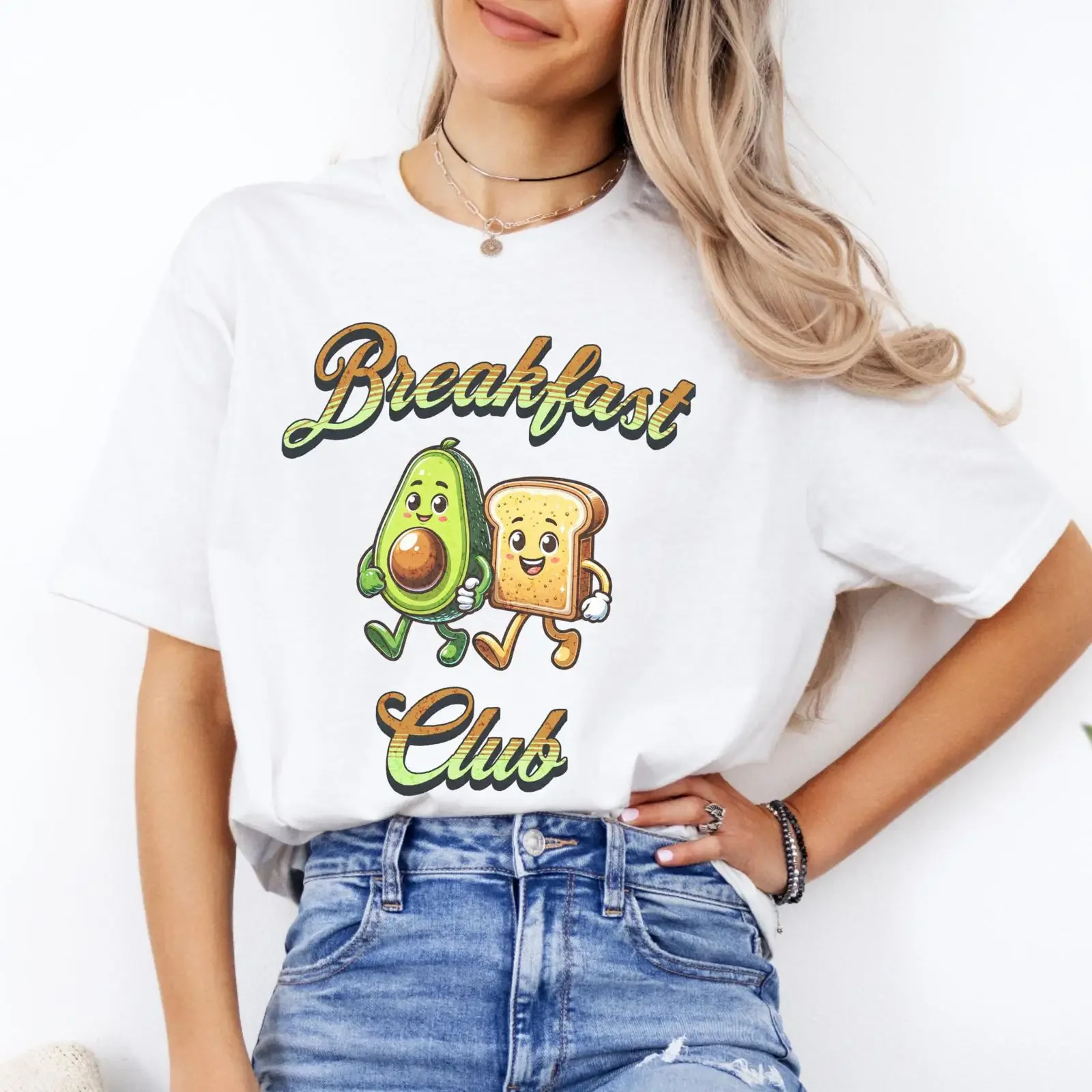 Breakfast Club Vintage Kawaii Avocado Toast T Shirt Cute Food Mascot Casual Tops Millennial  vintage Washed graphic streetwear
