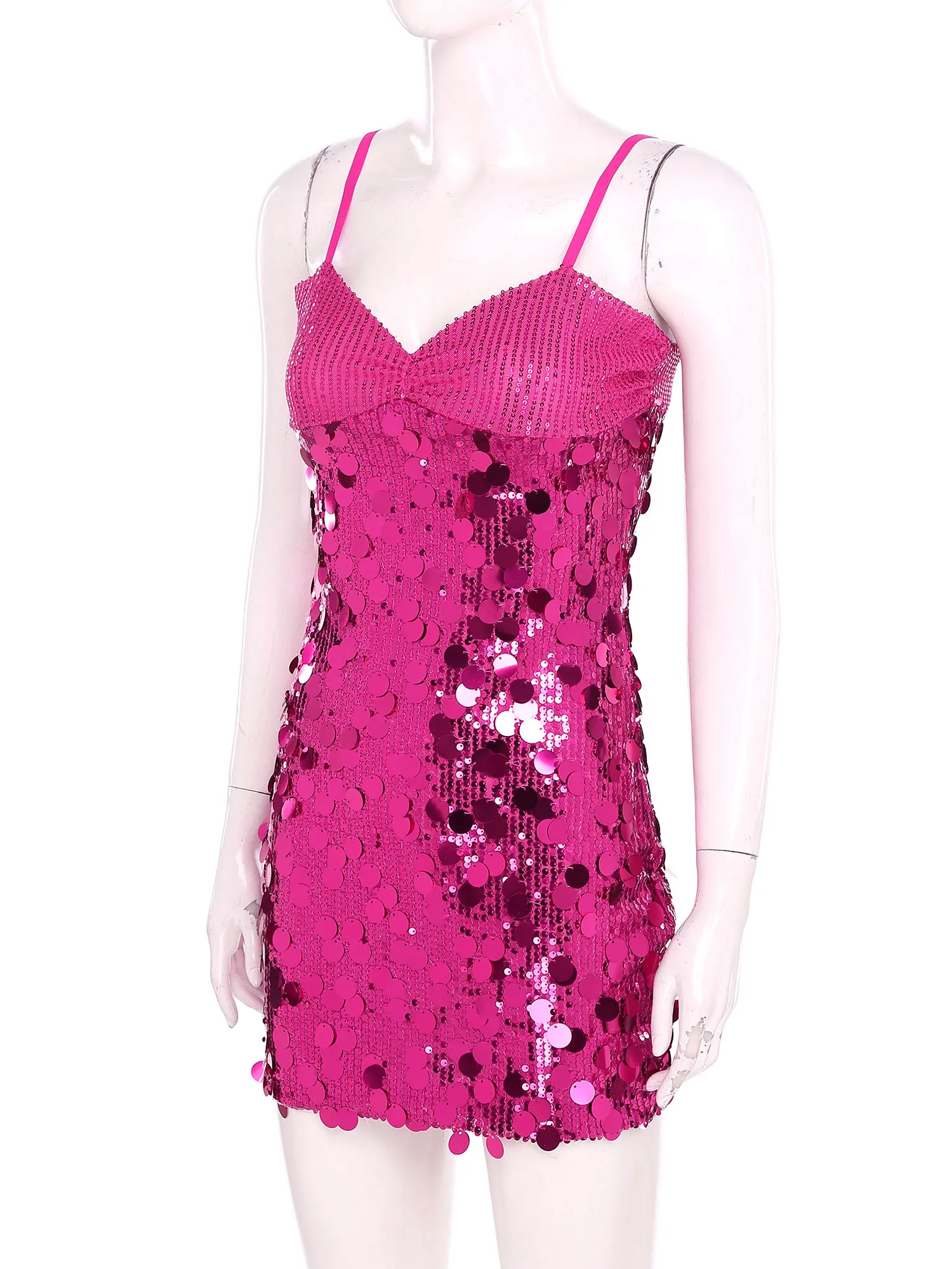 Womens Clubbing Bodycon Dress Sequined Mini Sexy Skinny Dress Female Glittery Rave Party Club Proms Vestidos V Neck Prom Dress