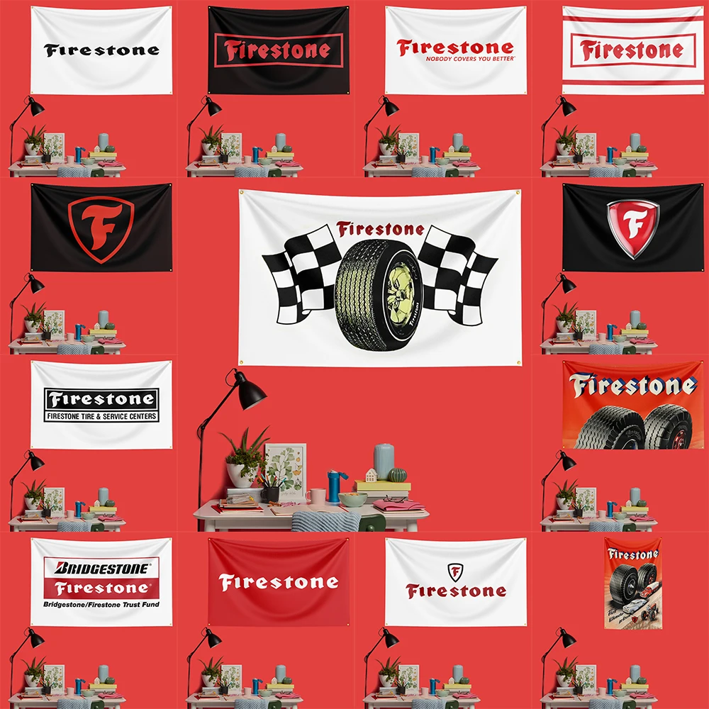

Firestone Tires Flag 3x5 FT 90x150cm Polyester Garage Wall Decor Banner For Car Fans
