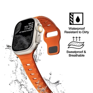 Soft silicone band for men and women, compatible with Apple Watch bracelets, 49 45 44 42 42 44 40 38 8 Main Sales Bracelet Apple Watch Female - №1