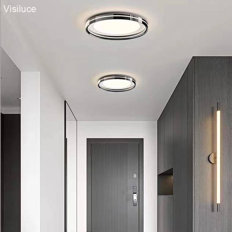 Remote Control Modern Led Ceiling lamp Super Bright Black Round Aluminum For Living Room Bedroom Balcony Ceiling Lights Fixture