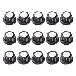 15pcs Potentiometer Knob Kit Rotary Knobs Caps Kit Knurled Shaft Bakelite Knob Control Knob Compatible for Hole 6mm MF-A01