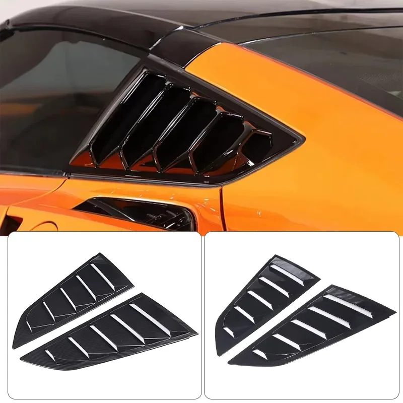 ABS Carbon Fiber/Black For Chevrolet Corvette C7 2014-19 Car Rear Window Triangle Exterior Deflector Decoration Car Accessrories