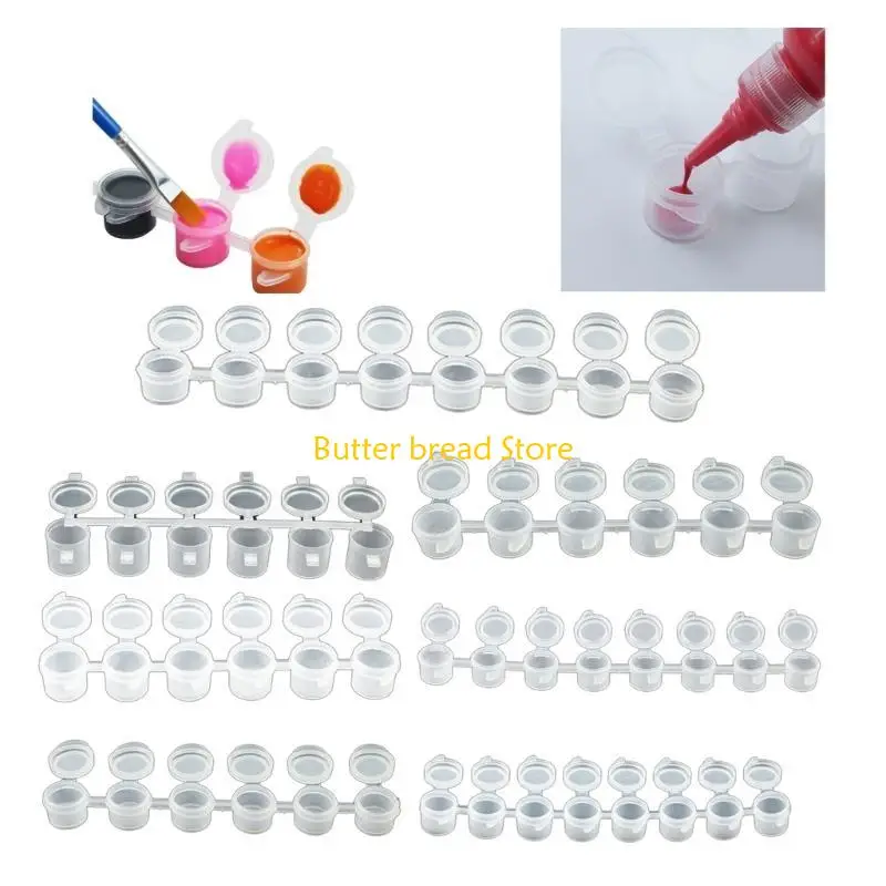 W89C Versatile Plastic Paint Box 6/8Strips Paint Strip for Easy Organization Travel for