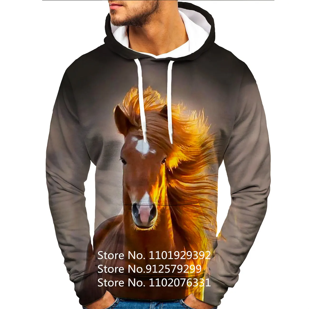 Crazy Mustang Painting Hoodie Men/Women 3d Animal Printing Sweatshirts Funny Horse Hoodie Harajuku Pullover