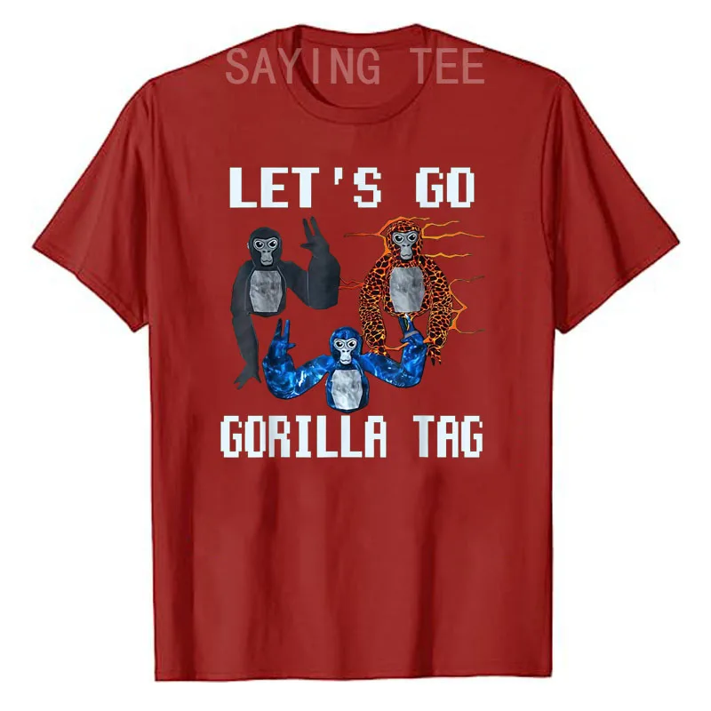 Let\'s Go Gorilla Tag T-Shirt for Kids VR Gamer Tee Adult Teens Clothes Short Sleeve Humor Funny Cute Animal Print Graphic Outfit